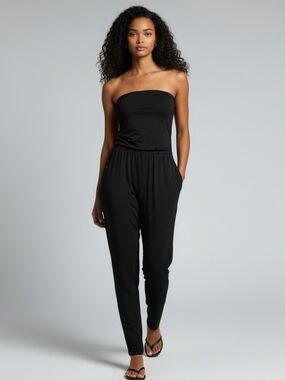 Michael Kors Strapless Black Jumpsuit with Pockets No Belt Size Misses Small